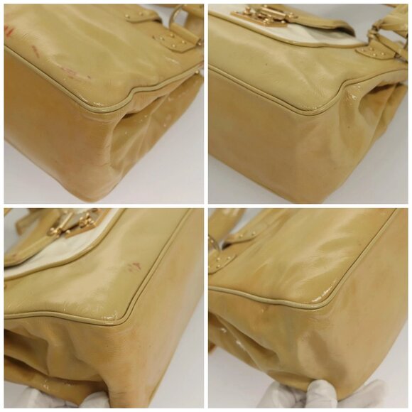 LOUIS VUITTON Cruise line Sac Bicolor Hand Bag Enamel Yellow - Picture 15 of 15